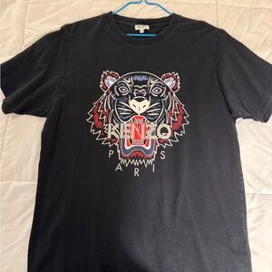 Kenzo Black T-Shirt with Vibrant Tiger Design